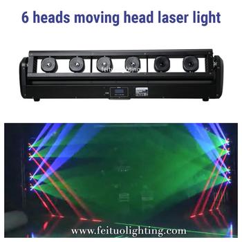 2019 New Free Shipping 6 Head RGB Laser Moving Head Sharpy Beam Light Laser Light Projector DMX Moving Head Bar Light DJ Stage